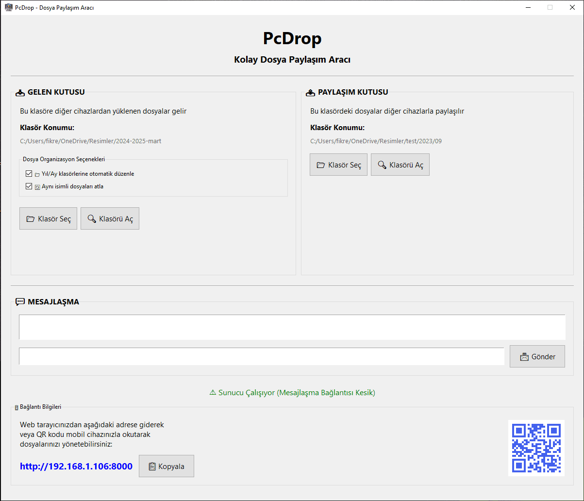 PC Drop Desktop Interface